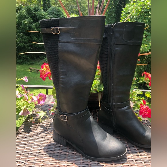 Cloudwalkers By Avenue Black Wide Calf Boots .Woman’s Size 9 1/2 W - Picture 6 of 16